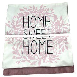 Unbranded 2 Pillowcase Covers Home Sweet Home Handmade Zip Closure Home Decor